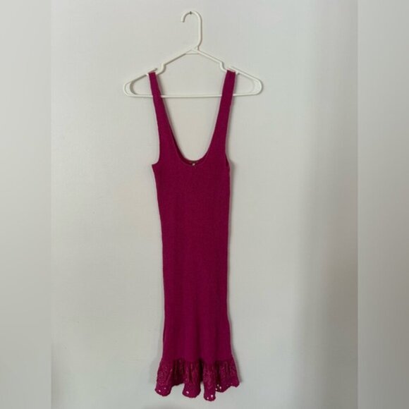Free people pink wool sweater tank tunic XS - Picture 3 of 9